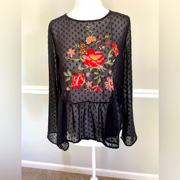 Mossimo Supply Co. Tops - MOSSIMO Sheer Crochet Blouse